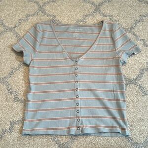 American Eagle Soft and Sexy Ribbed Button Up Shirt